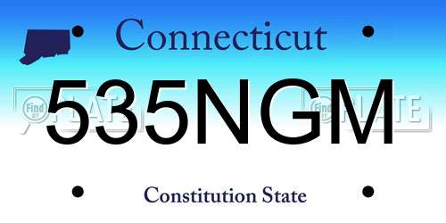 535NGM Connecticut License Plate