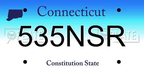 535NSR Connecticut License Plate