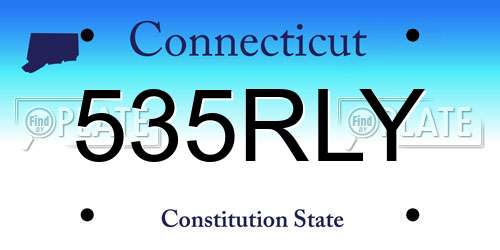 535RLY Connecticut License Plate