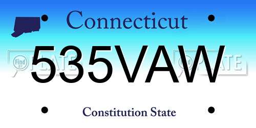 535VAW Connecticut License Plate
