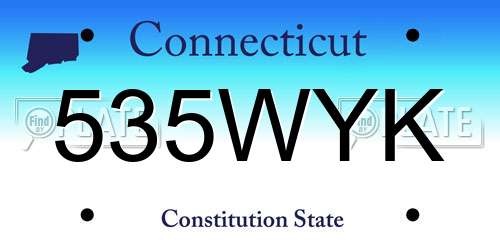 535WYK Connecticut License Plate