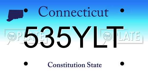 535YLT Connecticut License Plate
