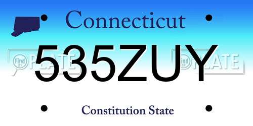 535ZUY Connecticut License Plate
