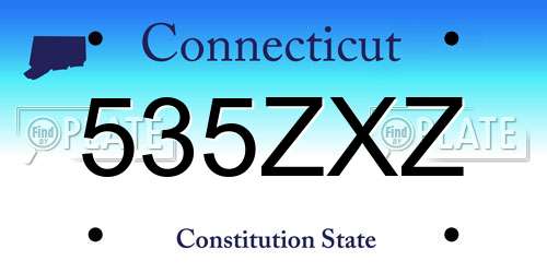 535ZXZ Connecticut License Plate