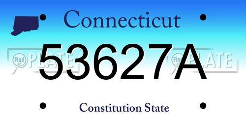53627A Connecticut License Plate