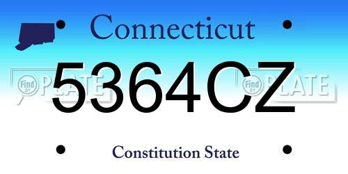 5364CZ Connecticut License Plate