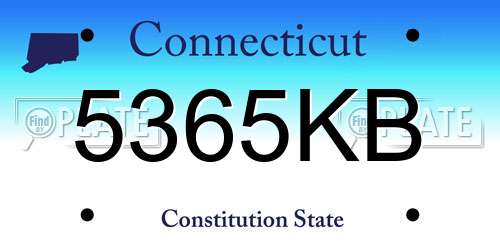 5365KB Connecticut License Plate
