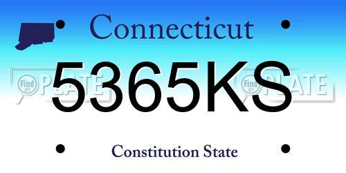 5365KS Connecticut License Plate