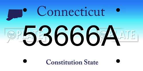 53666A Connecticut License Plate