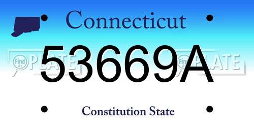 53669A Connecticut License Plate