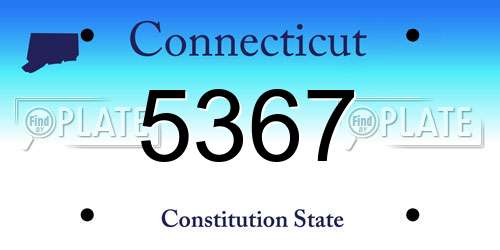 5367 Connecticut License Plate