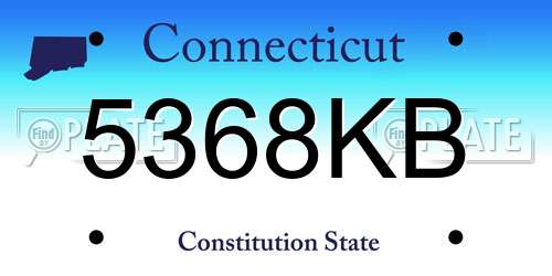 5368KB Connecticut License Plate