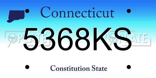 5368KS Connecticut License Plate