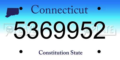 5369952 Connecticut License Plate