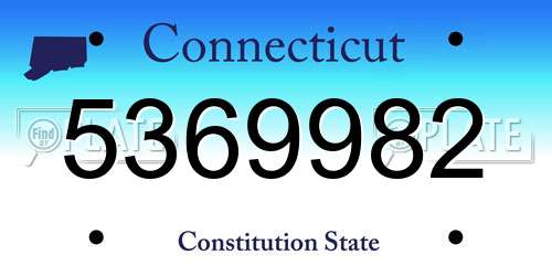 5369982 Connecticut License Plate