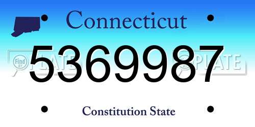 5369987 Connecticut License Plate