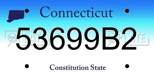 53699B2 Connecticut License Plate