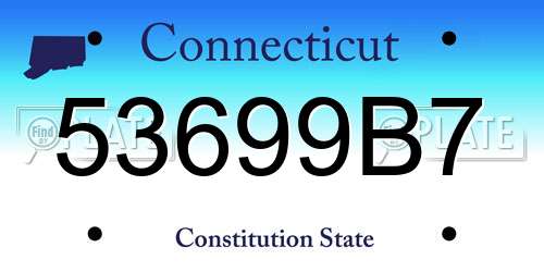 53699B7 Connecticut License Plate