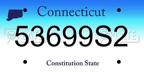 53699S2 Connecticut License Plate