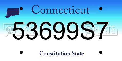 53699S7 Connecticut License Plate