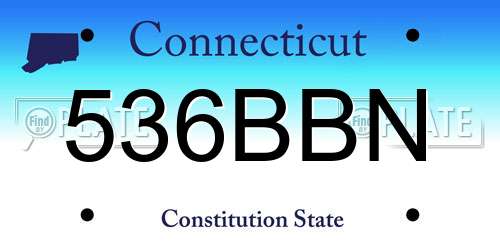 536BBN Connecticut License Plate