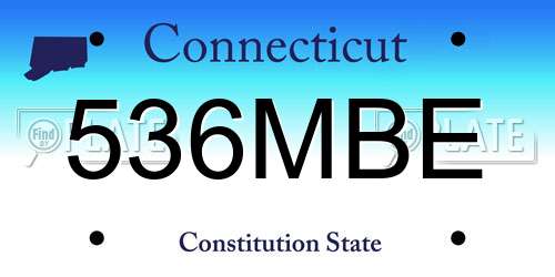 536MBE Connecticut License Plate