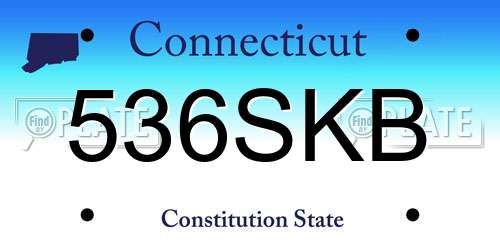 536SKB Connecticut License Plate