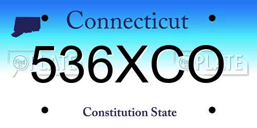 536XCO Connecticut License Plate