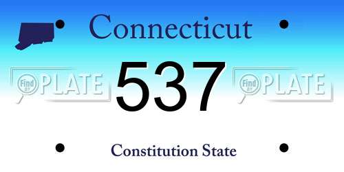 537 Connecticut License Plate
