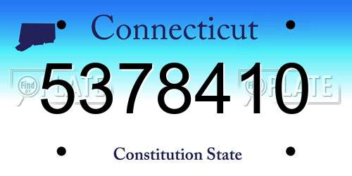 5378410 Connecticut License Plate