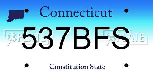 537BFS Connecticut License Plate