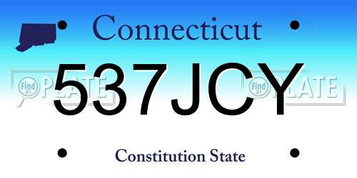 537JCY Connecticut License Plate