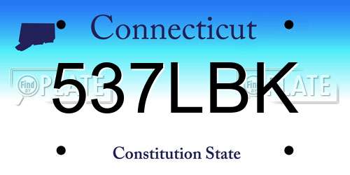 537LBK Connecticut License Plate