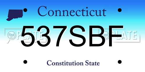 537SBF Connecticut License Plate