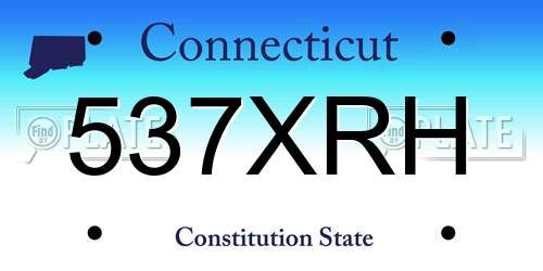 537XRH Connecticut License Plate