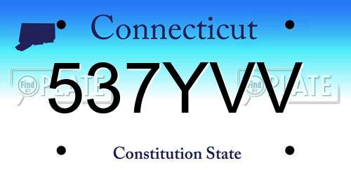 537YVV Connecticut License Plate