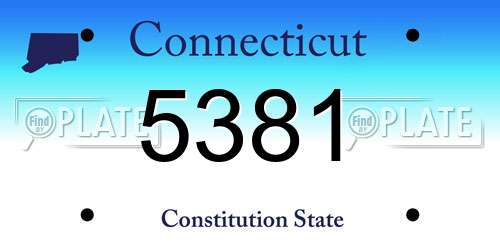 5381 Connecticut License Plate