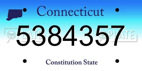5384357 Connecticut License Plate