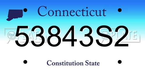 53843S2 Connecticut License Plate