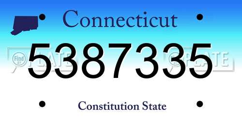 5387335 Connecticut License Plate