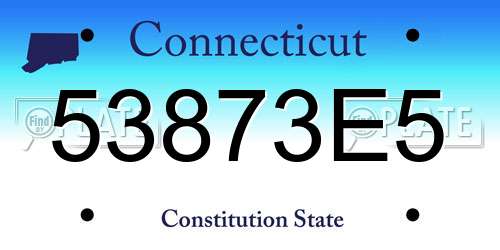 53873E5 Connecticut License Plate