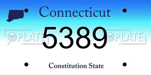 5389 Connecticut License Plate