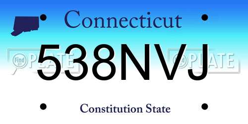 538NVJ Connecticut License Plate