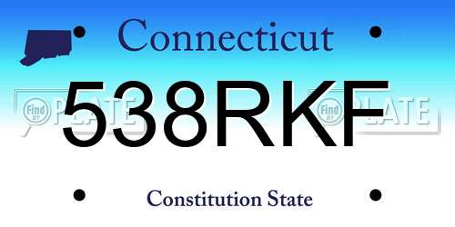 538RKF Connecticut License Plate