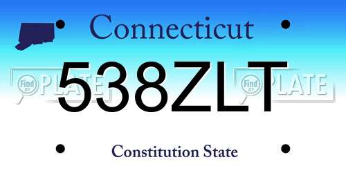 538ZLT Connecticut License Plate