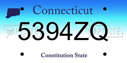 5394ZQ Connecticut License Plate