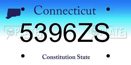 5396ZS Connecticut License Plate