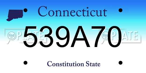 539A70 Connecticut License Plate