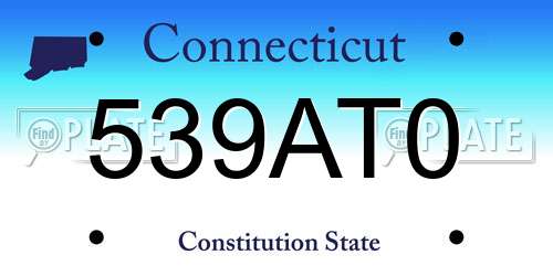 539AT0 Connecticut License Plate