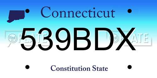 539BDX Connecticut License Plate